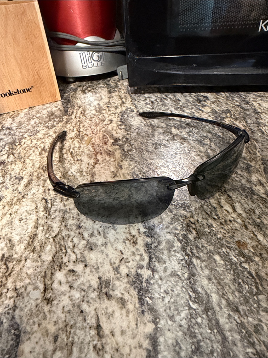 Maui Jim Rimless Sunglasses With Black/Grey Lenses
